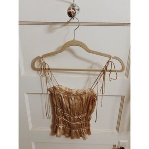 Reformation Viviana Ivory Silk Top Size Small